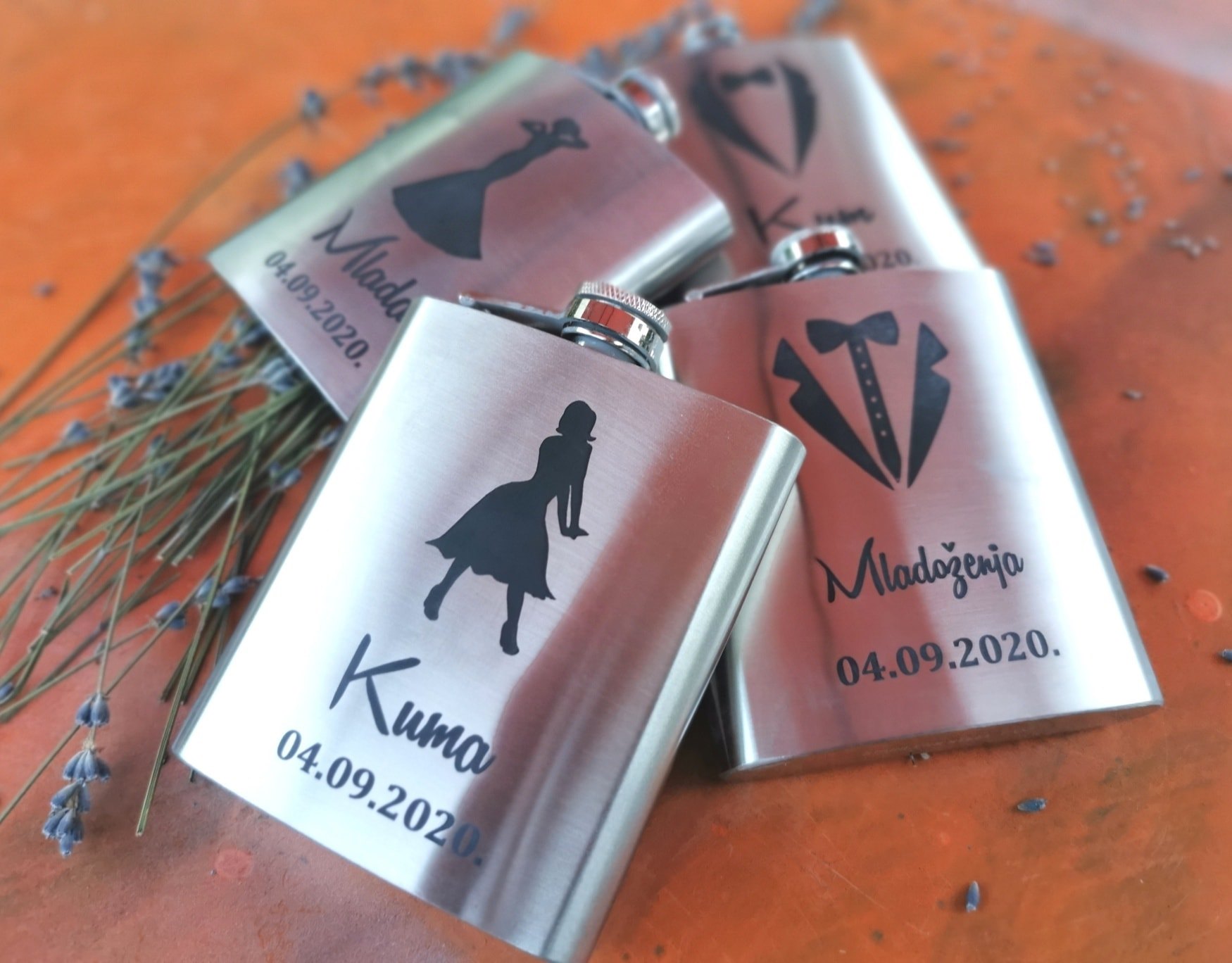 Set pljoska vjenčanje silver