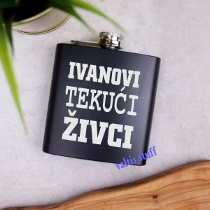 Pljoska personalizirana crna/bijela